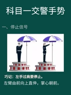 图中警察手势为左转弯待转信号_警察交通手势_交通警察手势信号动画